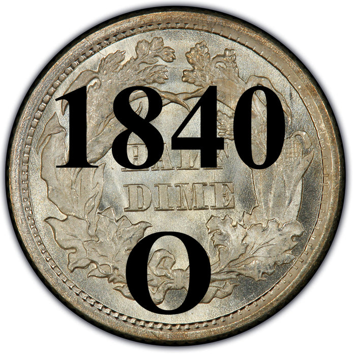 1840-O "No Drapery" Seated Half Dime , Type 2 "Stars on Obverse"