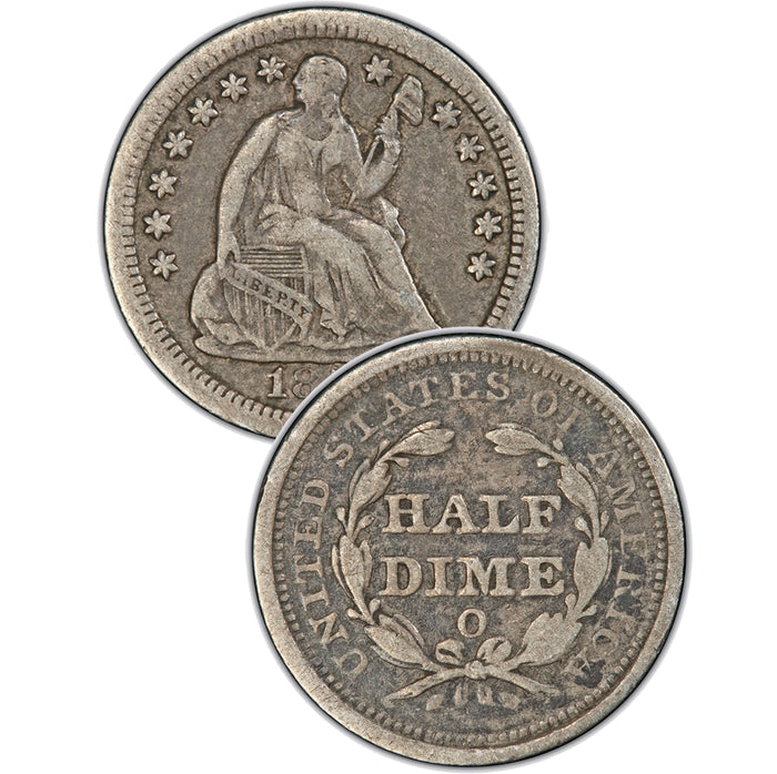 1840-O "No Drapery" Seated Half Dime , Type 2 "Stars on Obverse"