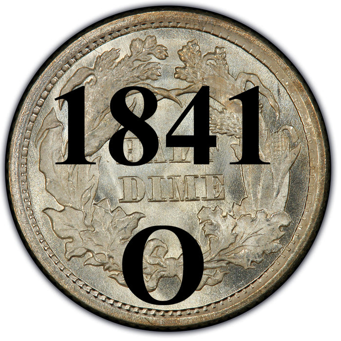 1841-O Seated Half Dime , Type 2 "Stars on Obverse"