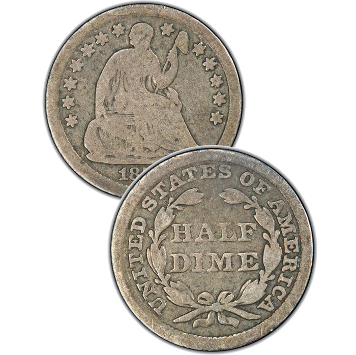 1841 Seated Half Dime , Type 2 "Stars on Obverse"