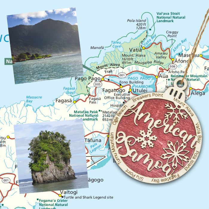 American Samoa National Park Christmas Ornament - Round
