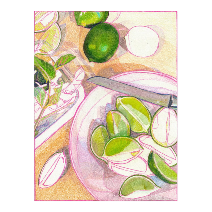 Anissa Riviere signed 8x10 Lime Mojito art print, vibrant poster featuring abstract lime and mojito-inspired artwork.