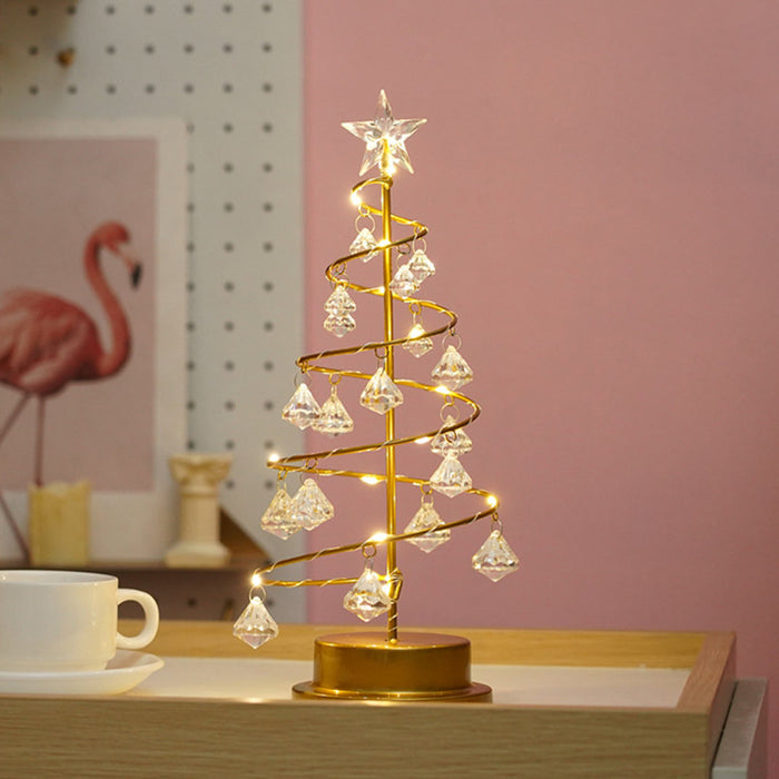 Christmas Tree Shaped Crystal Lamp