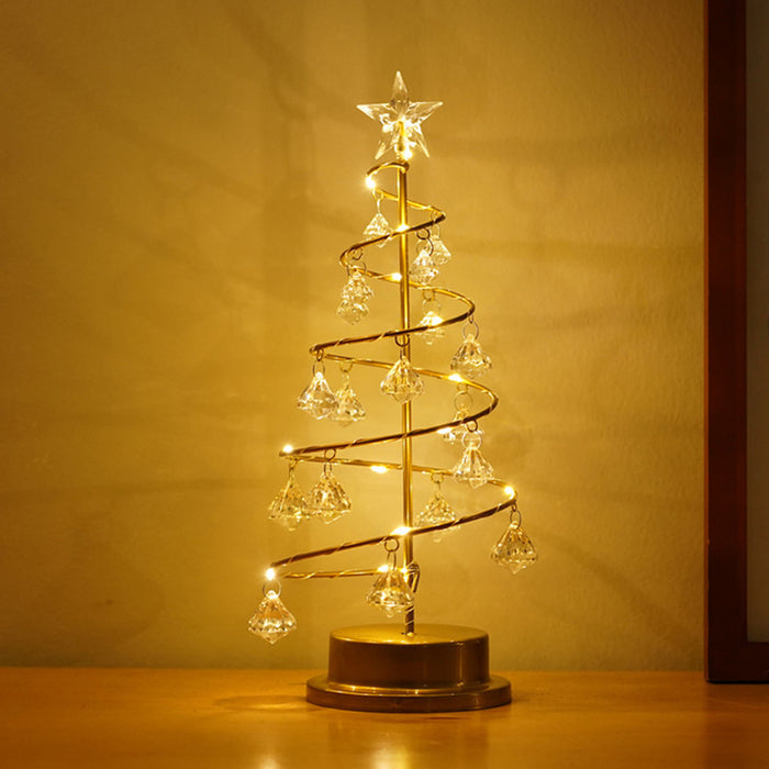 Christmas Tree Shaped Crystal Lamp