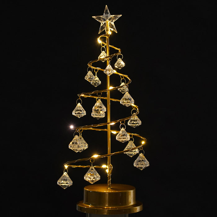 Christmas Tree Shaped Crystal Lamp