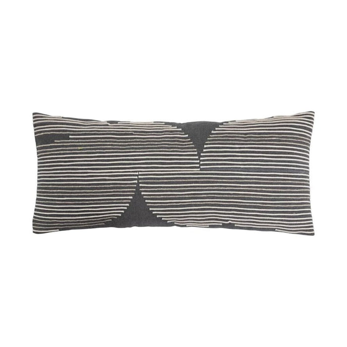 Cotton Lumbar Pillow w/ Applique, 24"