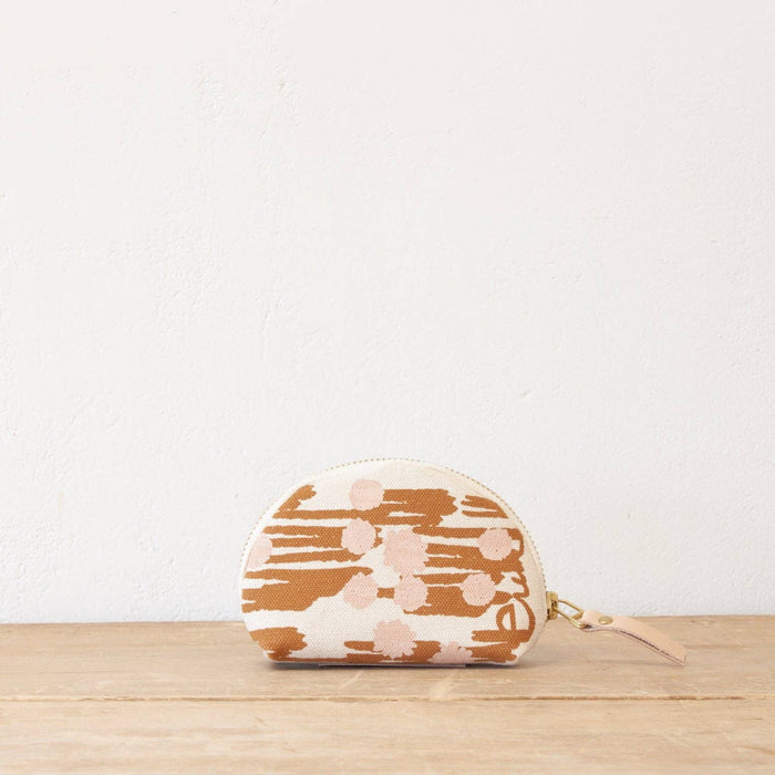 Erin Flett Darlene Pouch in Sienna Meadow with floral pattern, compact bag with zipper closure and vibrant design.