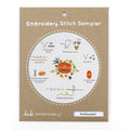 Embroidery Stitch Sampler Halloween Pumpkin art and craft kit by Kiriki Press, featuring detailed pumpkin embroidery design.