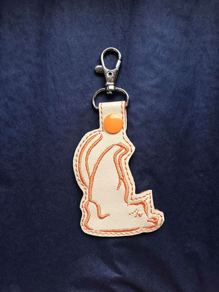 ITH Digital Embroidery Pattern for Set of 4 Kitty Yoga Snap Tabs / Key Chains, 4X4 Hoop