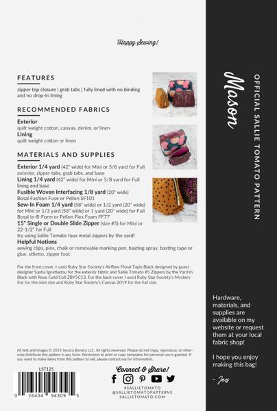 Mason Bag Pattern by Sallie Tomato -  Moda Fabrics