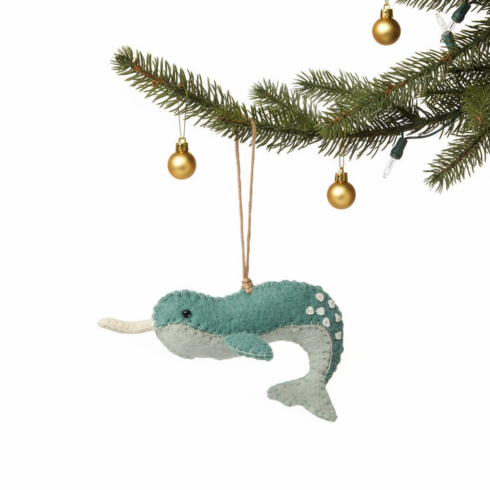 Narwal Ornament Felt Christmas Ornament