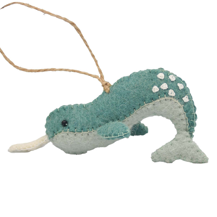 Narwal Ornament Felt Christmas Ornament