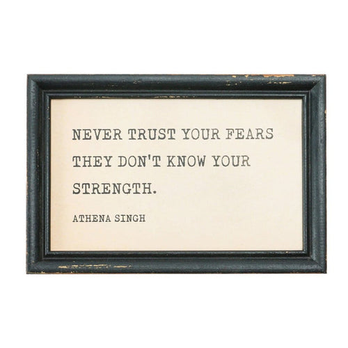 "Never Trust" Wood Framed Wall Decor, 9 x 6