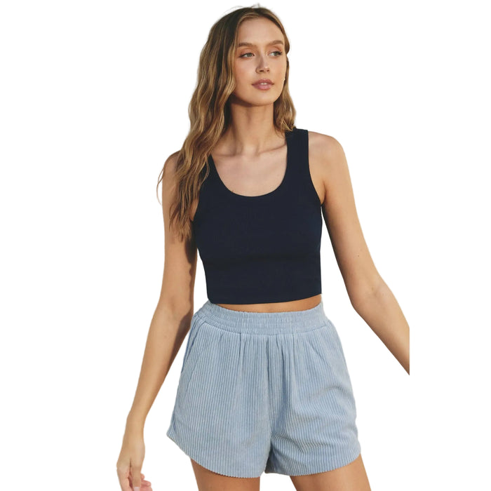 Ribbed Knit Scoop Baby Tank