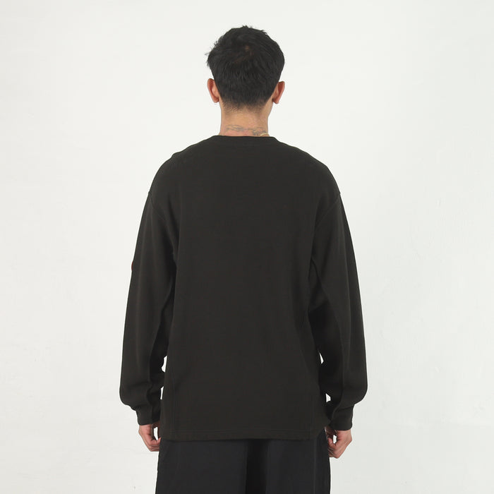 Side Seam DBL Knit LS - Black