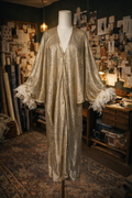 Sylvia Shimmer Cocoon Coat in Platinum Fever