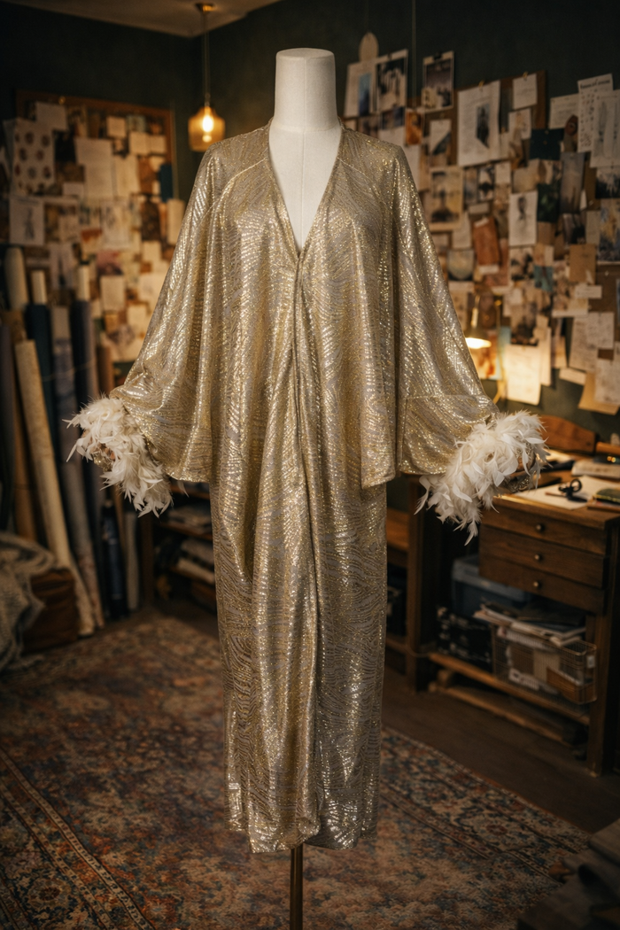 Sylvia Shimmer Cocoon Coat in Platinum Fever