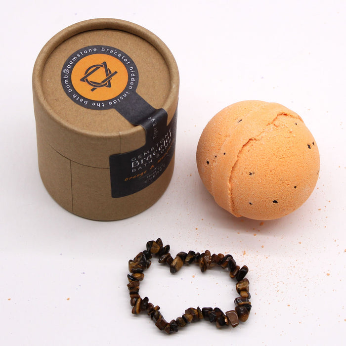 Tiger Eye Gem Bracelet Bath Bomb 🇬🇧