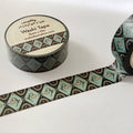 Washi tape by Molly Illustration featuring geometric drooping floral patterns in soft pastel colors, ideal for craft and decoration.