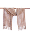 Wild Silk Scarf Pinstripe, Natural + Mushroom