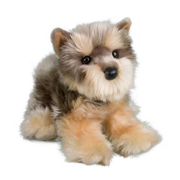 Soft Yettie the Yorkie plush toy by Douglas, cuddly stuffed animal with detailed fur and adorable facial features.