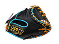 ZETT Pro Model - Elite Series 33" Open Back Catcher's Mitt - Black/Skyblue