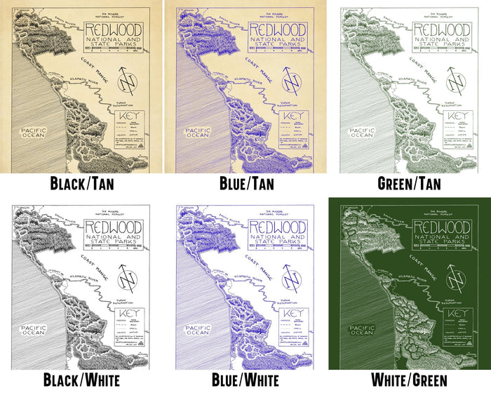 Zion National Park Map Hand-Drawn Print
